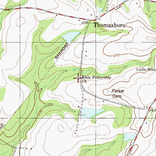 Topographic Map of Bible Fellowship Church, GA
