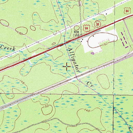 Topographic Map of Big Alligator Creek, GA