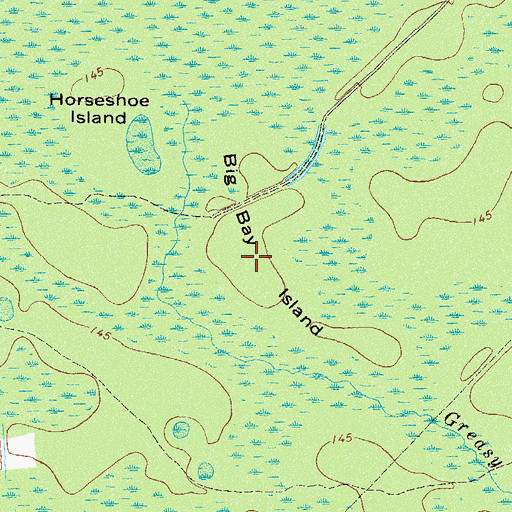 Topographic Map of Big Bay Island, GA