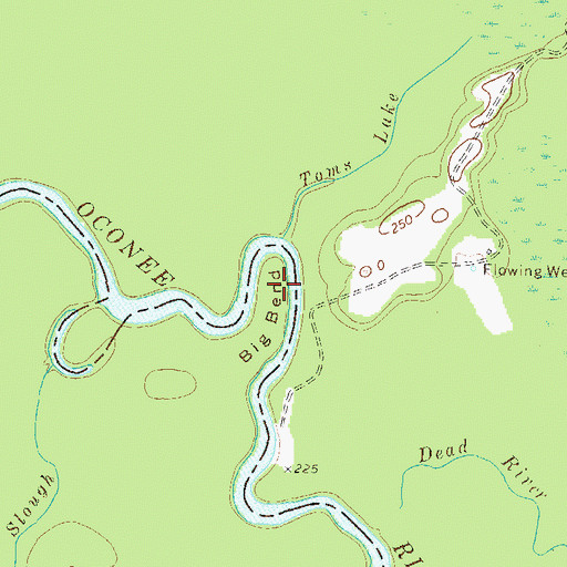 Topographic Map of Big Bend, GA