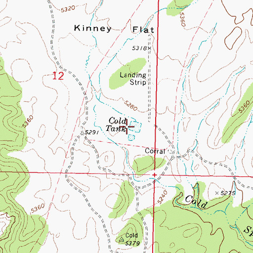 Topographic Map of Cold Tank, AZ