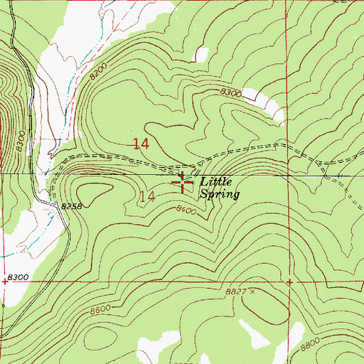 Topographic Map of Little Spring, AZ