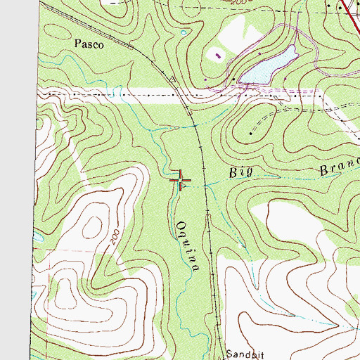 Topographic Map of Big Branch, GA
