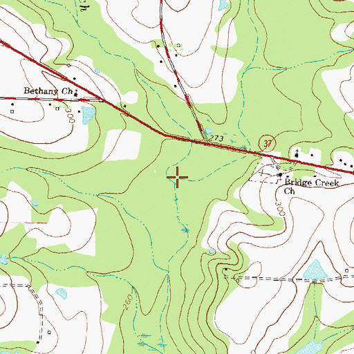 Topographic Map of Big Branch, GA