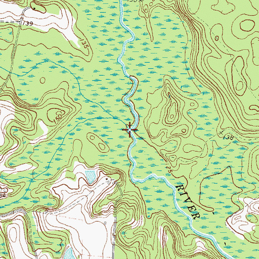 Topographic Map of Big Branch, GA