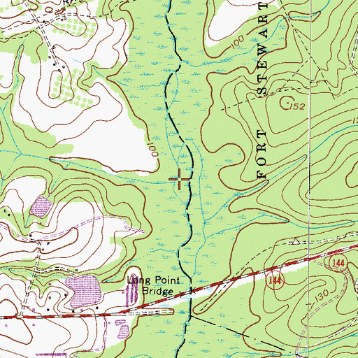 Topographic Map of Big Branch, GA