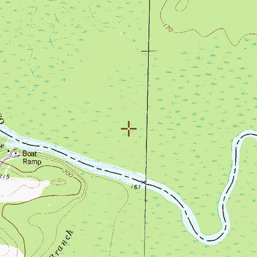 Topographic Map of Big Branch, GA