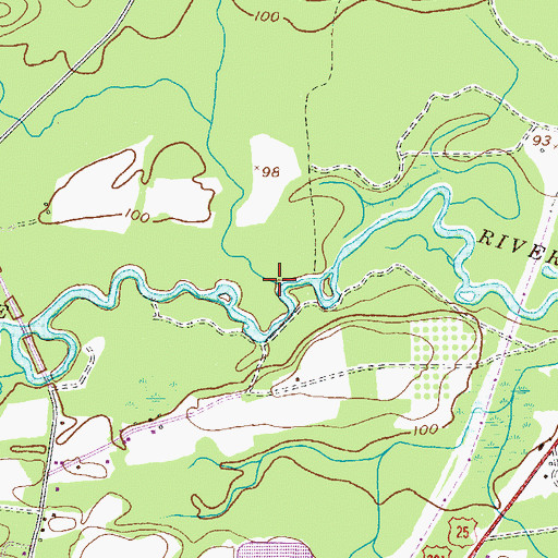 Topographic Map of Big Branch, GA