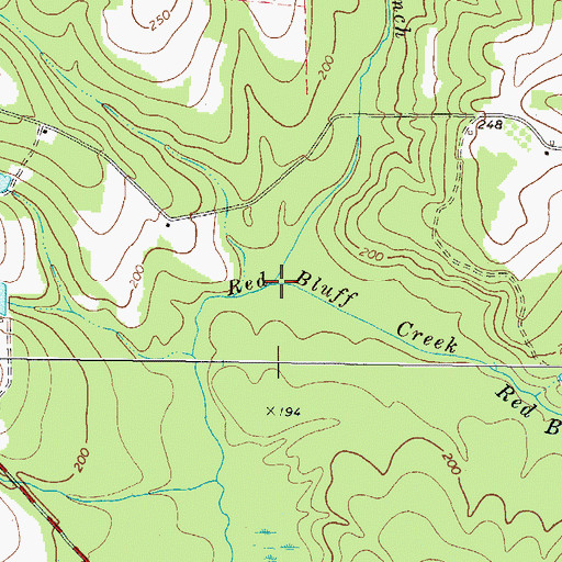 Topographic Map of Big Branch, GA
