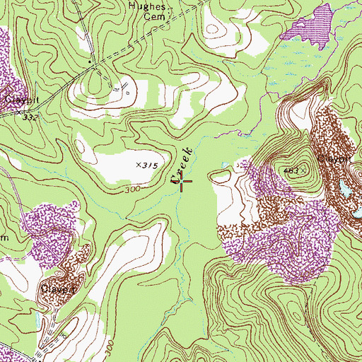Topographic Map of Big Branch, GA