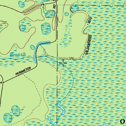 Topographic Map of Big Branch, GA