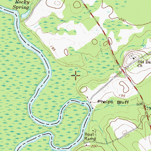 Topographic Map of Big Branch, GA
