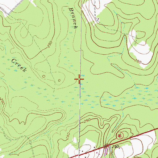 Topographic Map of Big Branch, GA