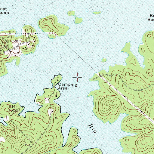 Topographic Map of Big Branch, GA