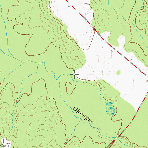 Topographic Map of Big Cedar Creek, GA