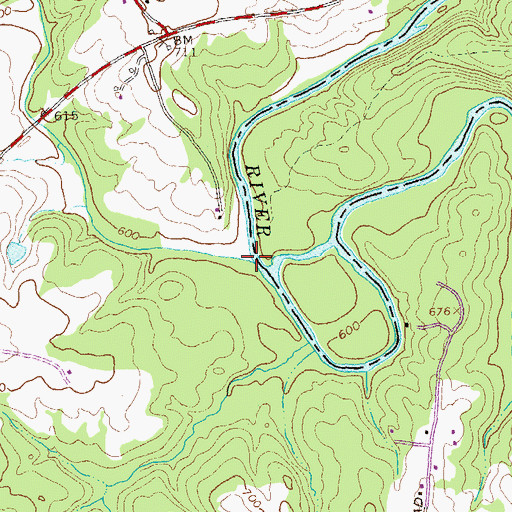 Topographic Map of Big Cotton Indian Creek, GA
