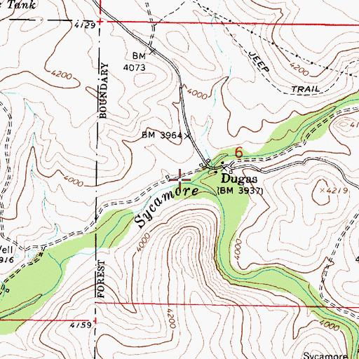 Topographic Map of Little Sycamore Creek, AZ