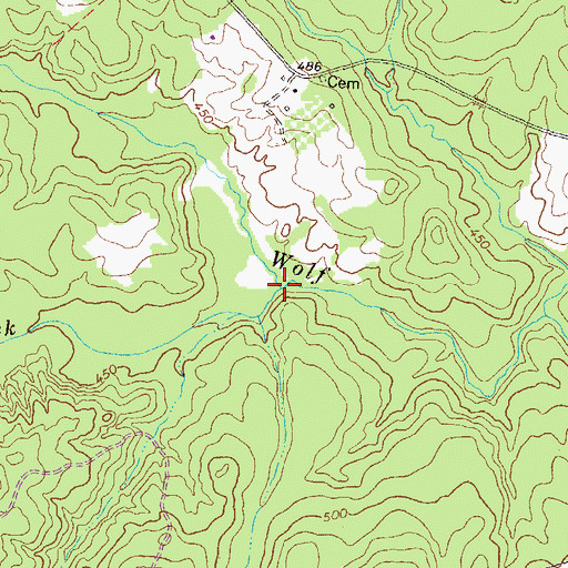 Topographic Map of Big Creek, GA