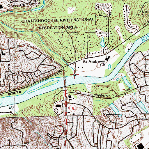 Topographic Map of Big Creek, GA