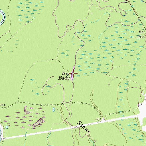 Topographic Map of Big Eddy, GA