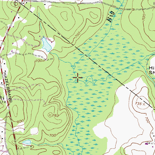 Topographic Map of Big Flat Creek, GA
