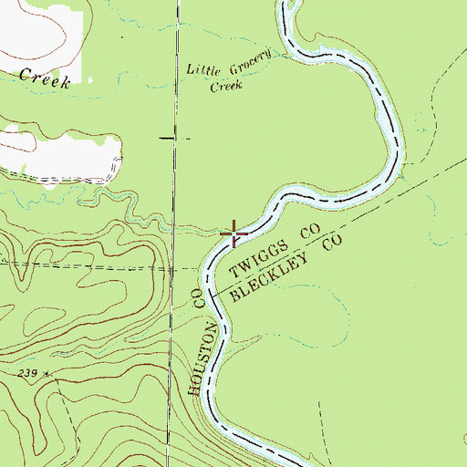 Topographic Map of Big Grocery Creek, GA