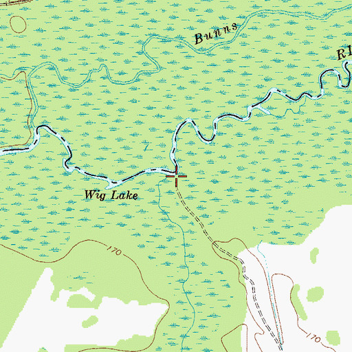 Topographic Map of Big Long Creek, GA