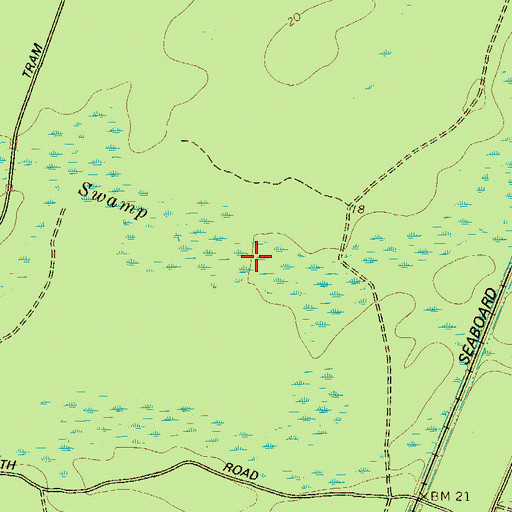 Topographic Map of Big Mortar Swamp, GA