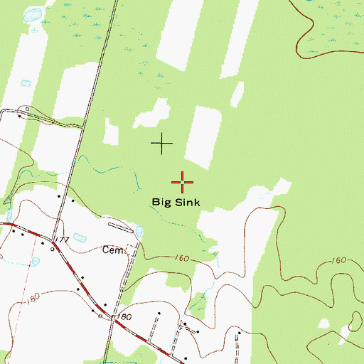 Topographic Map of Big Sink, GA