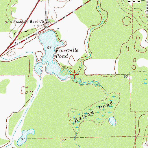Topographic Map of Big Slough, GA