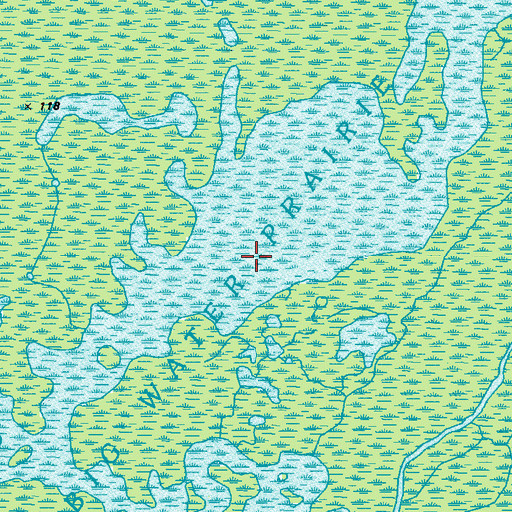 Topographic Map of Big Water Prairie, GA