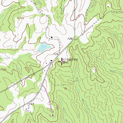Topographic Map of Billingslea Cemetery, GA