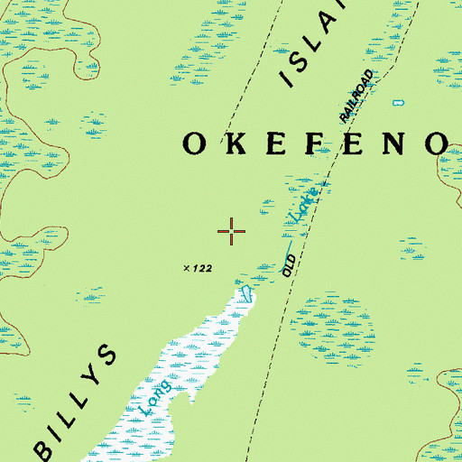 Topographic Map of Billys Island, GA