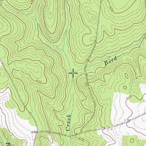 Topographic Map of Bird Branch, GA
