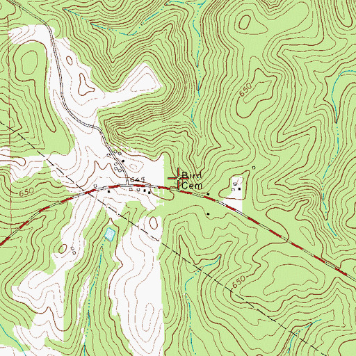 Topographic Map of Bird Cemetery, GA