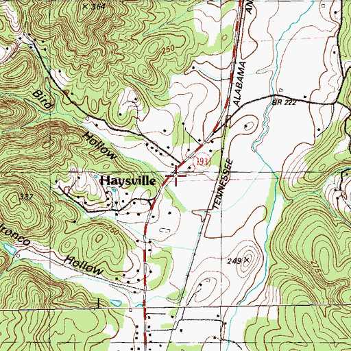 Topographic Map of Bird Hollow, GA