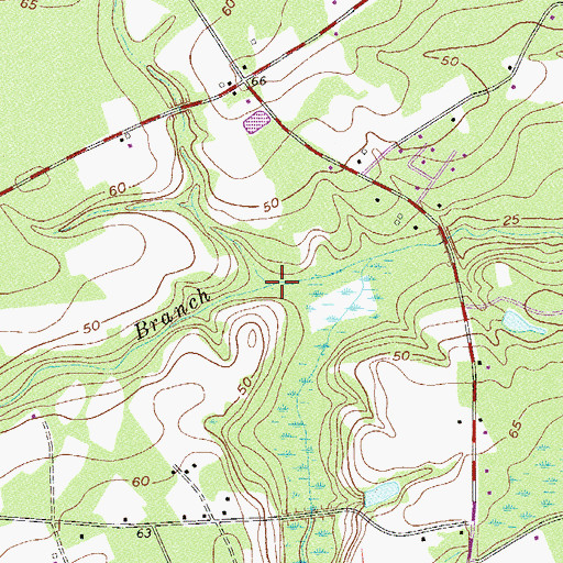 Topographic Map of Birds Branch, GA