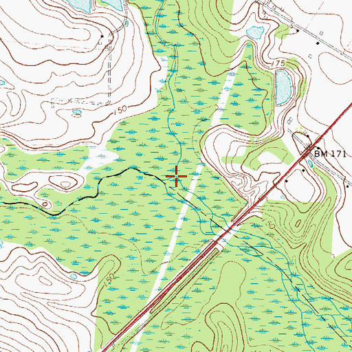Topographic Map of Bishop Creek, GA
