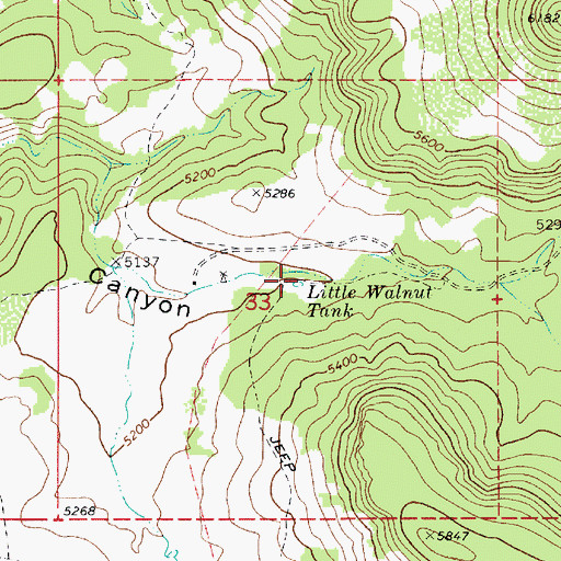 Topographic Map of Little Walnut Tank, AZ