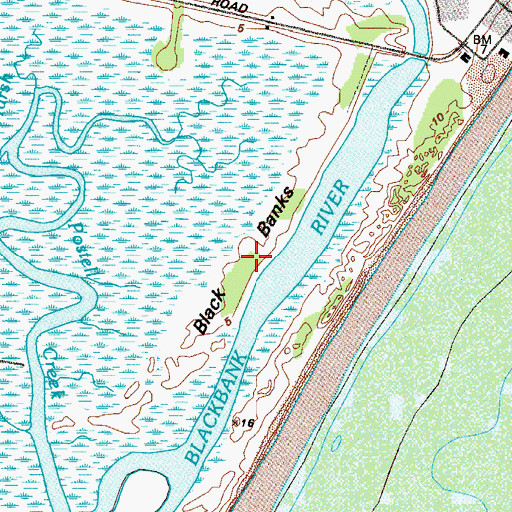 Topographic Map of Black Banks, GA