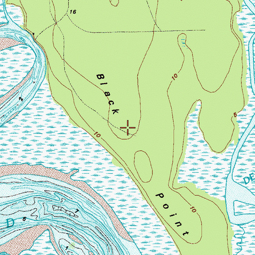 Topographic Map of Black Point, GA