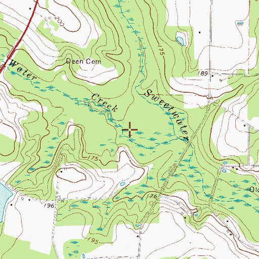 Topographic Map of Black Water Creek, GA