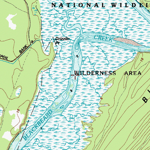 Topographic Map of Blackbeard Creek, GA
