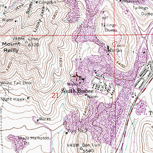 Topographic Map of Cole, AZ