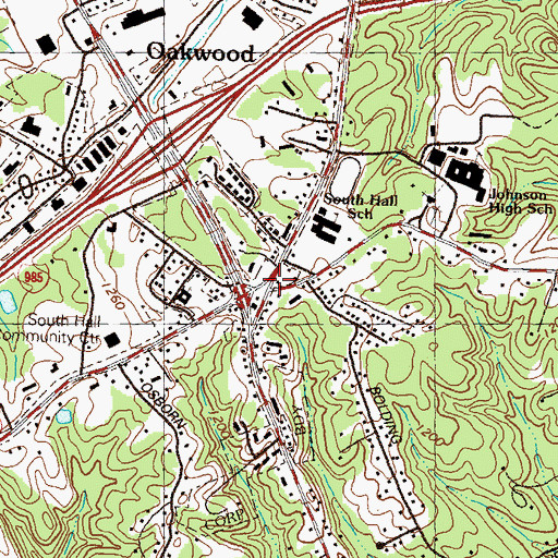 Topographic Map of Blackshear Place, GA