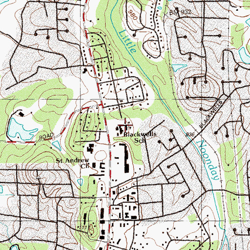 Topographic Map of Blackwell Elementary School, GA