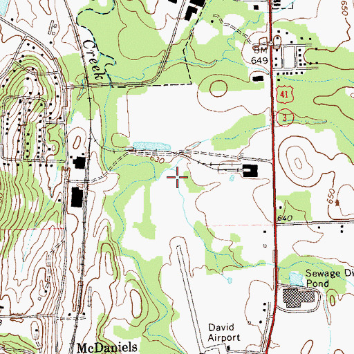 Topographic Map of Blackwood Creek, GA