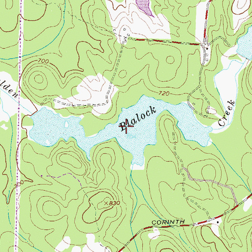 Topographic Map of Blalock Lakes, GA