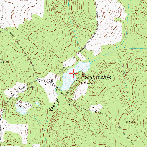 Topographic Map of Blankenship Pond, GA