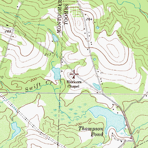 Topographic Map of Blockers Chapel, GA